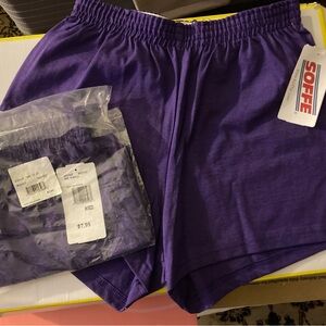 Soffe Purple Elastic-Waist Athletic Shorts 2pairs! Size Medium NWT